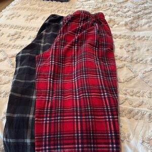 Red and Black Plaid Pajama Pants